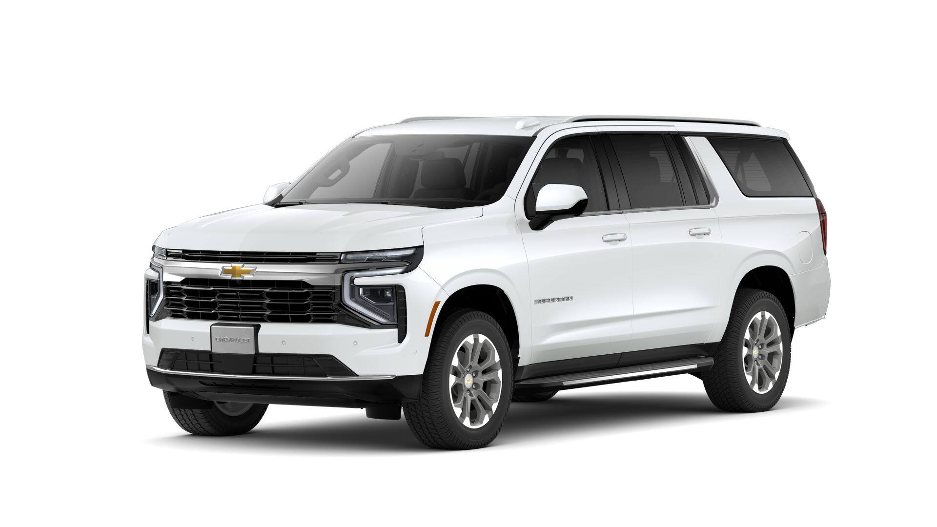 2026 Chevrolet Suburban LS in Summit White — front three-quarter view